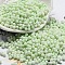 Macaron Color Opaque Frosted Glass Seed Beads, Peanut, Mint Cream, 6x3x3mm, Hole: 1.2mm, about 88pcs/10g