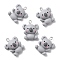 Resin Pendants, with Platinum Iron Peg Bail, Koala, Silver, 25x21x9mm, Hole: 2mm
