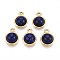 Dyed Natural Lapis Lazuli Half Round Charms, 201 Stainless Steel Findings, Real 18K Gold Plated, Ion Plating(IP), 13.5x10x5.5~6mm, Hole: 1.5~1.6mm