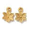 Ion Plating(IP) 304 Stainless Steel Pendants, Flower Charm, Real 18K Gold Plated, 17.5x12x3mm, Hole: 2mm