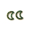 304 Stainless Steel Rhinestone Cabochons, Ion Plating(IP), Golden, Moon, 9x7.5x1.5mm