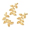 Ion Plating(IP) 304 Stainless Steel Pendants, Leafy Branch Charms, Golden, 32.5x18.5x3.5mm, Hole: 1.8mm