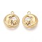 304 Stainless Steel Pendants, Moon and Sun Charm, Real 14K Gold Plated, 21x17.5x4.5mm, Hole: 2mm