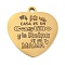 PVD Vacuum Plating 201 Stainless Steel Pendants, Family Theme Message Charms, Heart with Word Charms, Real 18K Gold Plated, 30.5x29x2mm, Hole: 3mm