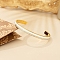 Stainless Steel Open Cuff Bracelets for Women, with Enamel, Stackable Bracelets, Real 18K Gold Plated