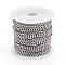 304 Stainless Steel Cuban Link Chains, Unwelded, with Spool, Stainless Steel Color, 3.5x3x1mm, about 15.7~16.40 Feet(4.8~5m)/Roll