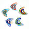 Handmade Lampwork Big Pendants, Fish Charms, Mixed Color, 50~54x37.5~42x11.5~13mm, Hole: 5.5~6x6~6.5mm