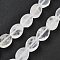 Natural Quartz Crystal Beads Strands, Rock Crystal, Oval, 14x10x5mm, Hole: 0.5mm, about 28pcs/strand, 15.55''(39.5cm)
