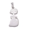 Tarnish Resistant 304 Stainless Steel Pendants, Laser Cut, Girl, Lady, Stainless Steel Color, 33x15x1mm, Hole: 7x3mm