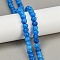 Natural Malaysia Jade Beads Strands, Dyed, Pumpkin, Dodger Blue, 8x6.5mm, Hole: 0.8mm, about 59pcs/strand, 15.16 inch(38.5cm)