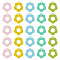 40Pcs 5 Colors Baking Paint Alloy Pendants, Flower Charms, Mixed Color, 14x13x1.5mm, Hole: 1.4mm, 8pcs/color
