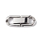 Non-Tarnish 304 Stainless Steel Fold Over Clasps, Oval, Stainless Steel Color, 22x7.5x3mm, Hole: 3x4mm