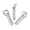 Brass Micro Pave Grade AAA Cubic Zirconia Charms, Letter I, Cadmium Free & Nickel Free & Lead Free, Real Platinum Plated, 9.5x2x1.5mm, Hole: 2mm
