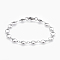Tarnish Resistant 304 Stainless Steel Link Chain Bracelets, with Lobster Claw Clasps, Flat Round, Stainless Steel Color, 7-5/8 inch(19.5cm)
