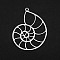 Non-Tarnish 201 Stainless Steel Pendants, Laser Cut, Hollow, Conch Shape, Stainless Steel Color, 35x27x1mm, Hole: 1.6mm