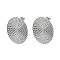 Non-Tarnish 304 Stainless Steel Stud Earring Findings, with Loop, Flat Round, Stainless Steel Color, 30mm, Hole: 3mm, Pin: 10.5x0.5mm