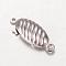 Tarnish Resistant Oval 304 Stainless Steel Box Clasps, Stainless Steel Color, 21x8x5mm, Hole: 1mm