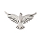 Non-Tarnish 304 Stainless Steel Pendants, Textured and Laser Cut, Bird Charm, Stainless Steel Color, 17x30x1.5mm, Hole: 0.5mm