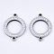 304 Stainless Steel Links connectors, with Rhinestone, Ring, Stainless Steel Color, Crystal, 21x16x2mm, Hole: 1.5mm