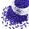 Opaque Colours Glass Bugle Beads, Round Hole, Dark Blue, 3~8x2mm, Hole: 0.7mm, about 450g/pound
