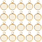40Pcs 304 Stainless Steel Pendant Cabochon Settings, Plain Edge Bezel Cups, Flat Round, Real 24K Gold Plated, Tray: 10mm, 15x12x2mm, Hole: 2.2mm