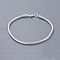 Unisex Brass Snake Chain Bracelets, with Lobster Clasps, Silver, 200x3mm