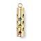 Ion Plating(IP) Openable 304 Stainless Steel Perfume Bottle Pendants, with Perfume Pad, Column with Paw Print Charm, Golden, 43x9.5mm, Hole: 4mm