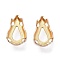 Flat Teardrop Brass Sew on Prong Settings, Claw Settings for Pointed Back Rhinestone, Golden, 10x6x0.4mm, Fit for 6x10mm cabochon
