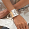 Exaggerated Zinc Alloy Bangles for Women, Stainless Steel Color, Inner Diameter: 2-3/8 inch(6cm)