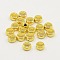 Tibetan Style Alloy Beads, Rondelle, Bead Spacers, Cadmium Free & Lead Free, Golden, 7x4mm, Hole: 3mm