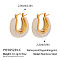 Stainless Steel Resin Hoop Earrings, Real 18K Gold Plated, White, 25.6x23mm