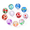 Transparent Handmade Lampwork Beads, Round with Mixed Patterns, Mixed Color, 17x16x15mm, Hole: 1.8~2mm