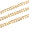 PVD Vacuum Plating Handmade 304 Stainless Steel Link Chains, with Wafer Charms, Unwelded, with Spool, Golden, 6x4.8x0.5~2mm, 32.8 Feet(10m)/roll