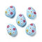Easter's Day Silicone Beads, Easter Egg, Light Sky Blue, 27x20x18.5mm, Hole: 3mm