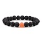 Simple Natural Lava Rock Round Beaded Stretch Bracelets