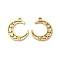 Ion Plating(IP) 304 Stainless Steel Pendants, Moon with Star Charm, Real 18K Gold Plated, 18x16x1.5mm, Hole: 1.6mm