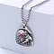 Ethnic Retro Stainless Steel Fashion Creative Red Eye Eagle Pendant Necklaces, Stainless Steel Color