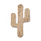 Imitation Leather Big Pendants, Cactus, Wheat, 59x29.5x1mm, Hole: 1.2mm