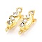 Brass Micro Pave Clear Cubic Zirconia Hoop Earring Findings with Latch Back Closure, Real 18K Gold Plated, Long-Lasting Plated, Wave with Horizontal Loop, 20.4x4.8mm, Hole: 1.6mm, Pin: 1mm