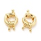 Brass Spring Ring Clasps, Cadmium Free & Nickel Free & Lead Free, Real 18K Gold Plated, 22x13.5x5mm, Hole: 2.7mm