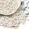 Baking Paint Glass Seed Beads, Round Hole, Teardrop, Floral White, 5~5.5x4~5x3~3.5mm, Hole: 1.2mm, about 55pcs/10g