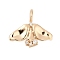 Brass Pave Cubic Zirconia Pendants, Wing Charms, Real 18K Gold Plated, 13.5x14.5x4.5mm, Hole: 2.5mm