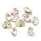 Glass Rhinestone Cabochons, Pointed Back & Back Plated, Faceted, Teardop, Citrine, 10x7x5mm