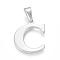 Tarnish Resistant 304 Stainless Steel Pendants, Initial Letter.C, 26x22x1mm, Hole: 3x8mm