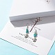 Серьги с подвесками из синтетической бирюзы EJEW-JE04890-01-6
