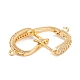 Фурнитура для сережек-обручов из латуни с фианитом KK-S374-04G-03-2