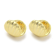 Серьги-кольца из латуни в форме ракушки EJEW-L211-011H-G