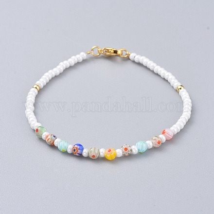 Браслеты из бисера миллефиори BJEW-JB04643-1
