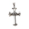 304 Stainless Steel Big Pendants, Cross with Star of David & Eye Charm, Antique Silver, 53.5x31.5x4.5mm, Hole: 8.5x4.5mm