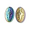 Ion Plating(IP) 304 Stainless Steel Pendant Rhinestone Seting, Oval with Star, Rainbow Color, 20x11.5x2mm, Hole: 1mm, Fit for 1.2mm Rhinestone